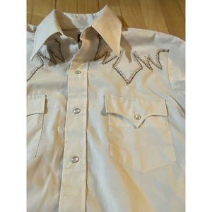 Vintage karman pearl snap shirt Stitch Detail Western Cowboy Men’s Shirt